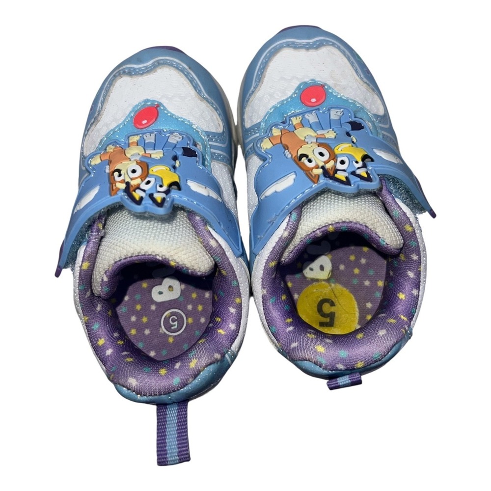 Bluey Ground Up Toddler Girls Size 5‎ Sneakers Shoes Blue Purple Cartoon - Picture 7 of 7